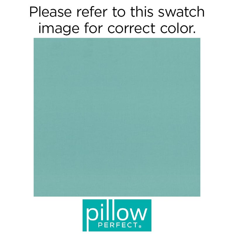 Pillow Perfect Pompeii Solid Indoor/Outdoor Wicker Patio Seat Cushion Reversible, Weather and Fade Resistant, Round Corner - 19" x 19", Blue, 2 Count - Image 3